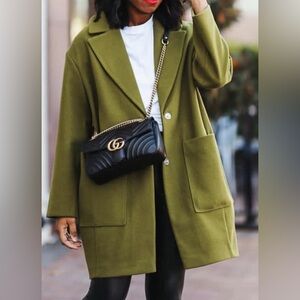 Topshop | Green Cocoon Coat